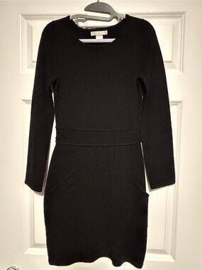 Design History Black Long-Sleeve Short Sheath Dress
